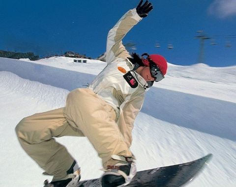 Ski Camera Shown on Snowboarder. Surf Camera