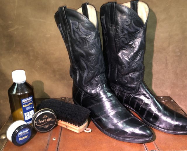 eel skin cowboy boots