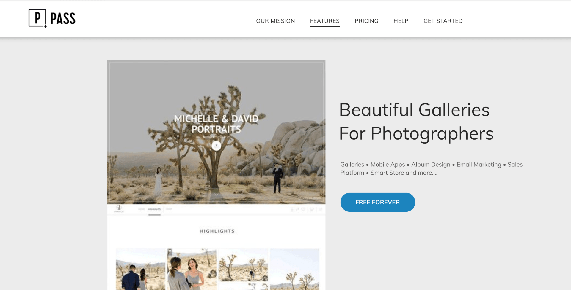 Pass Beautiful Galleries Online Store Marketing Platform