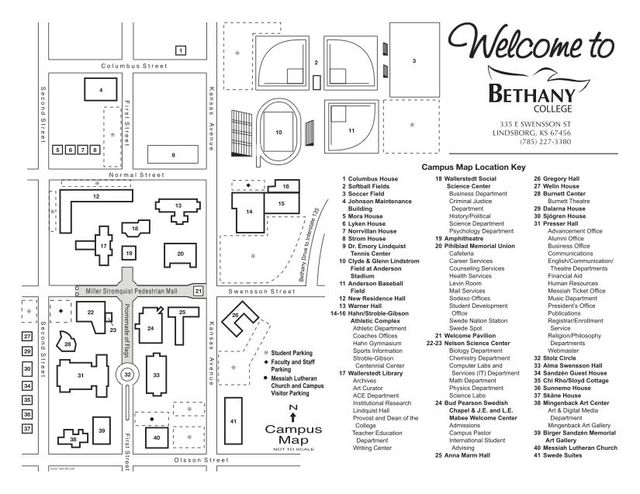 Bethany College Campus Map Bethany Campus