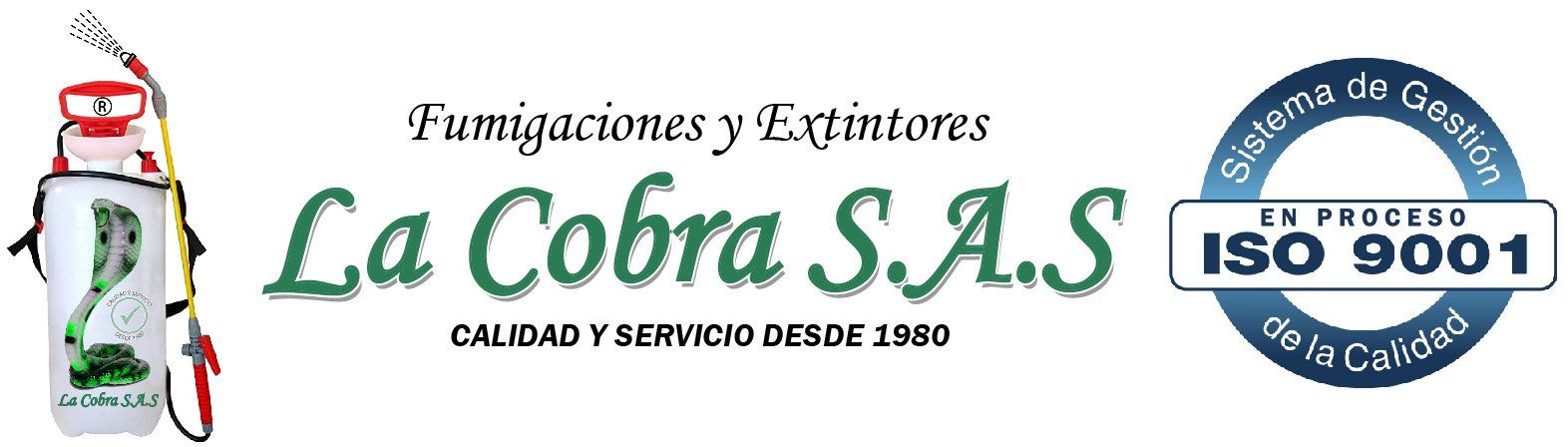 Logo fumigaciones y extintores la cobra