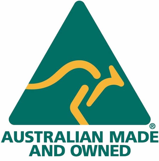 Australian Made and Owned logo