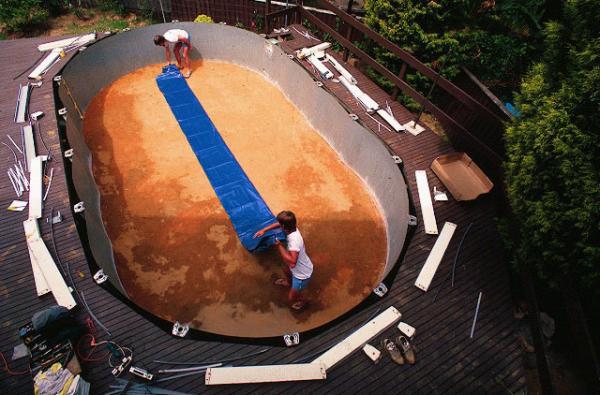 above ground liner pool