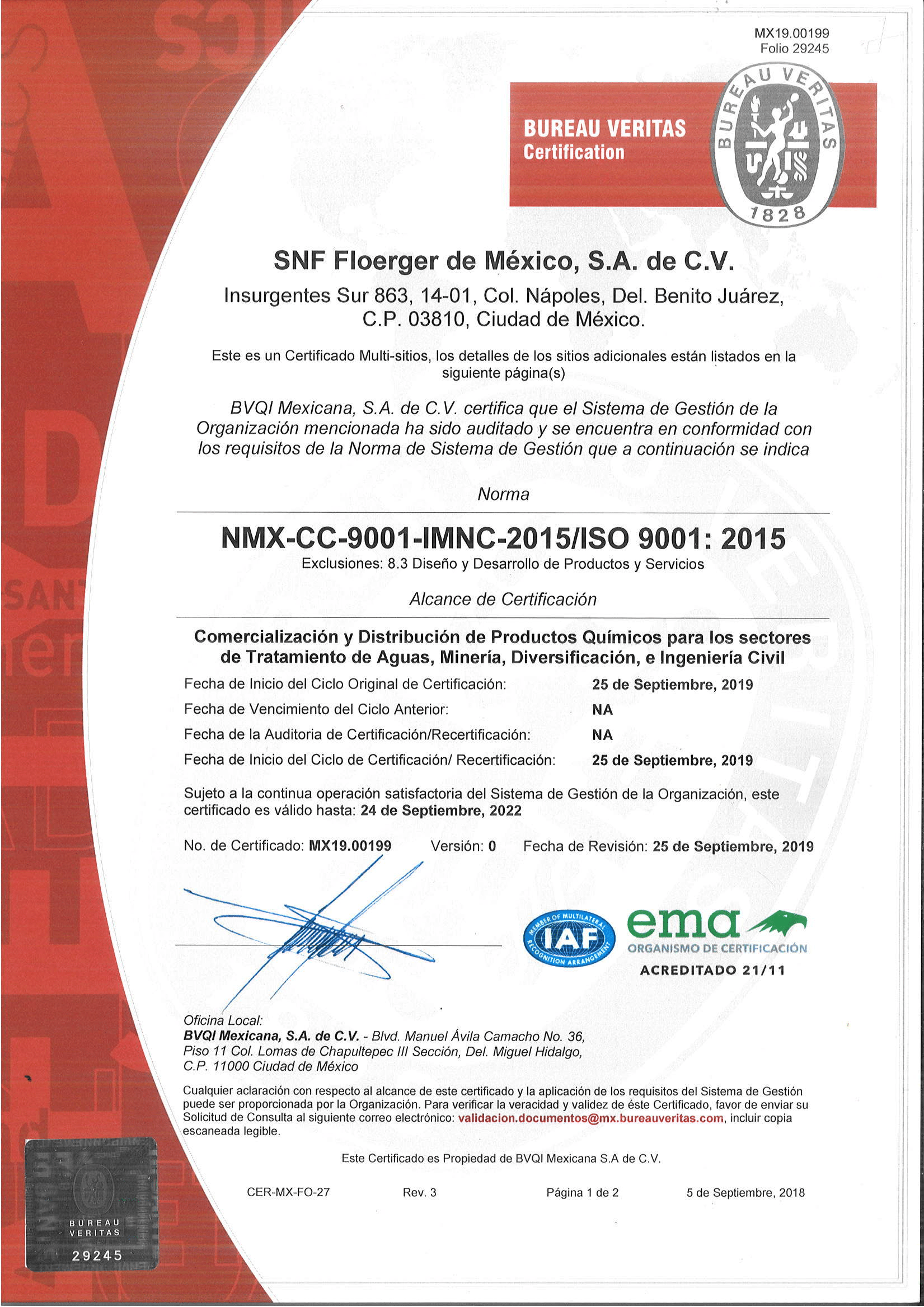 Certificación Iso 9001 2015