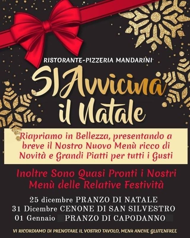 Menu Di Natale A Palermo.Serate Evento Palermo Pa Mandarini Ristorante Pizzeria