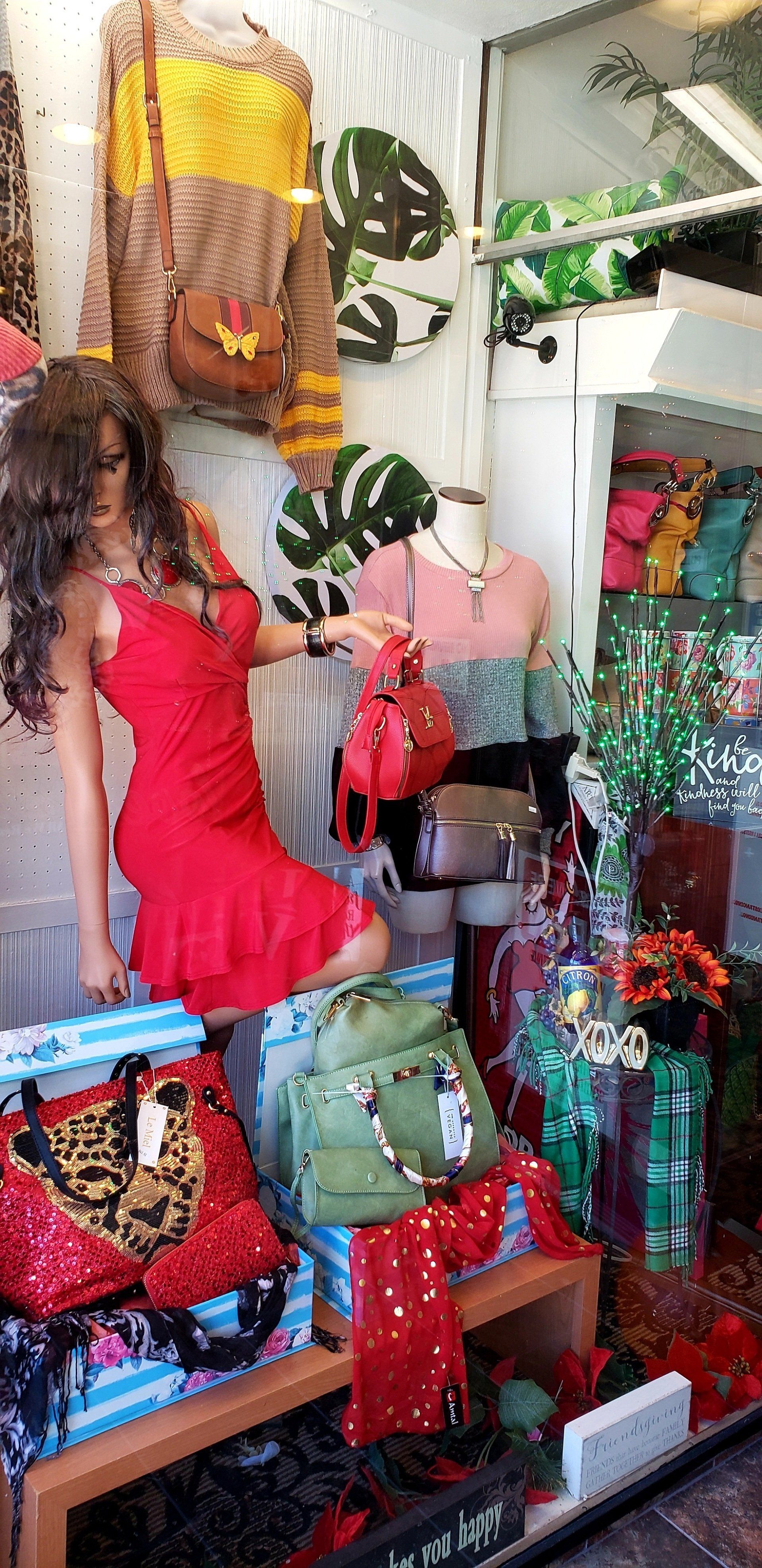 Maricels Boutique woman’s clothing store, handbags