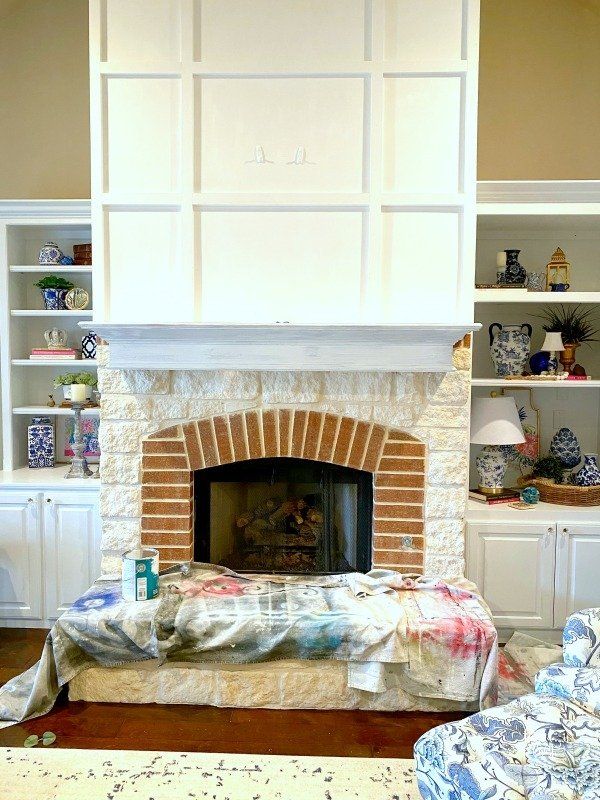 coat one of paint on fireplace mantle