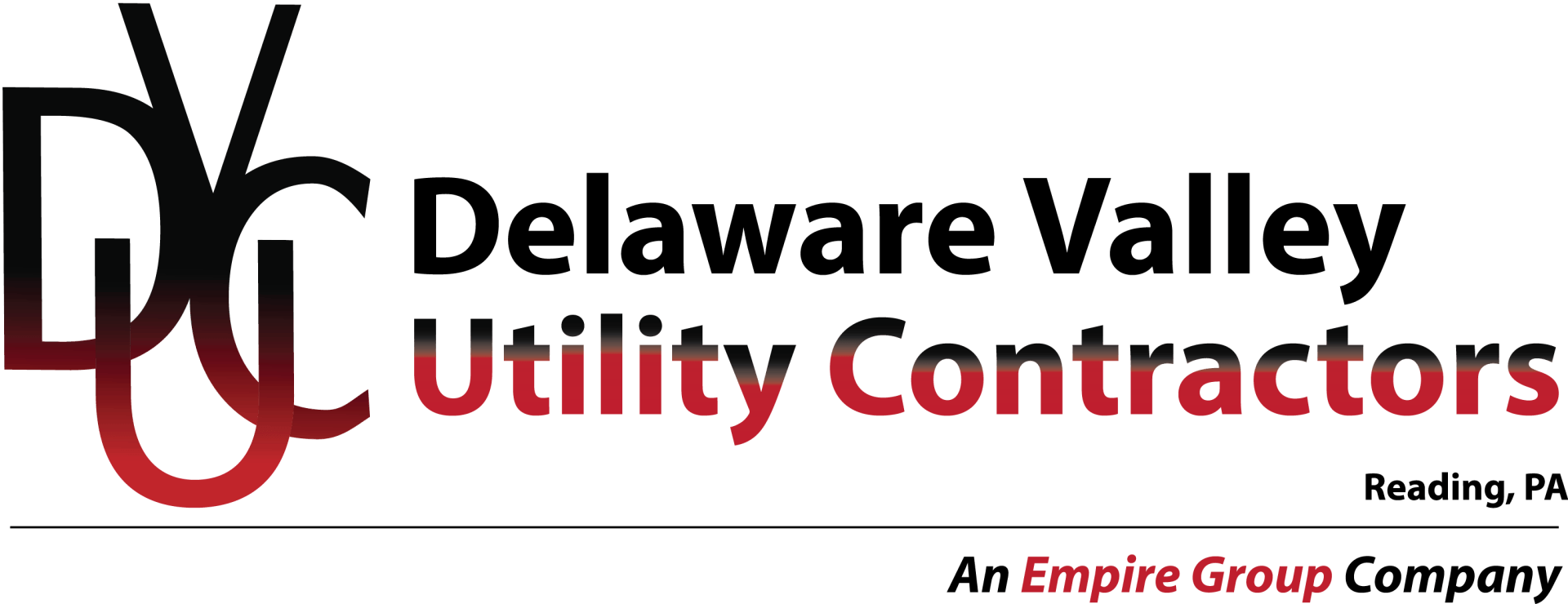 The logo for delaware valley utility contractors an empire group company