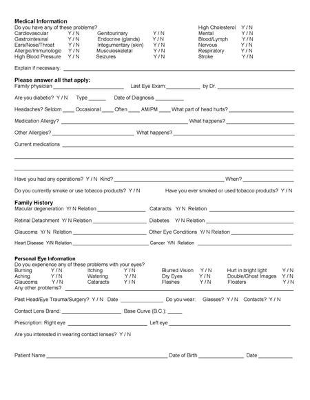 New Patients Forms