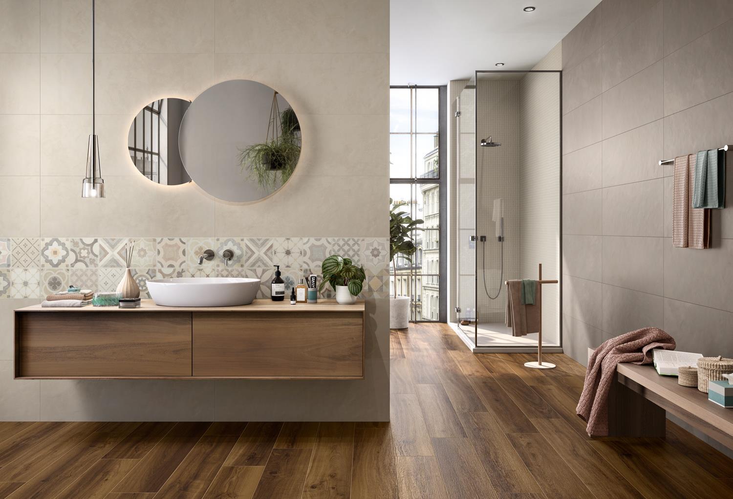 bagno con parquet