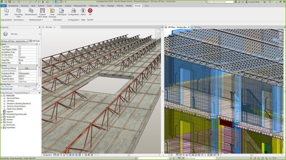 revit precast girder slabs automation