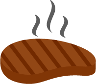 steak icon that is sizzling