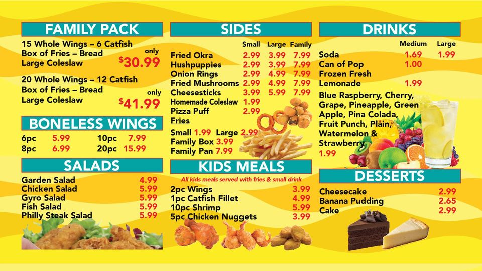 Sharks Of Conway / Menu