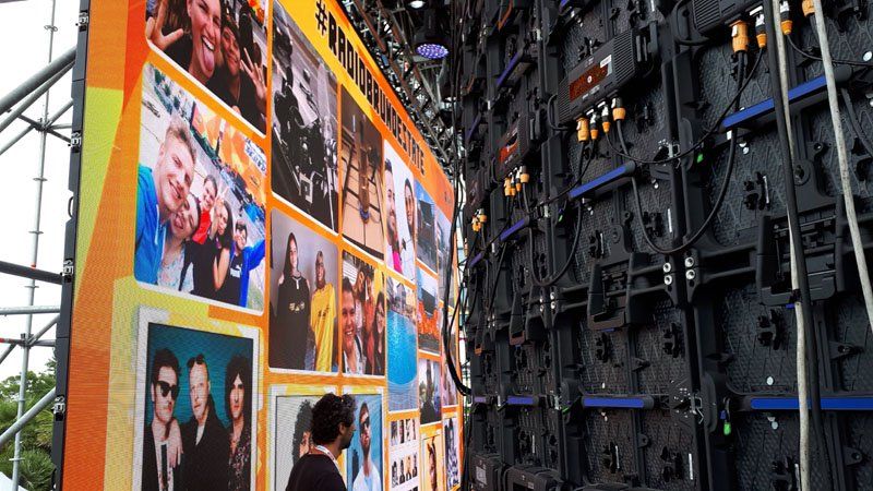 connessioni di un LED wall per concerto