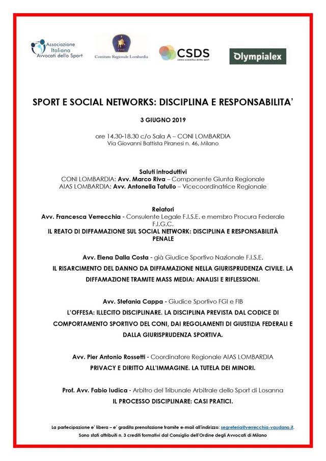 Diritto Sportivo Studio Legale Rossetti Milano