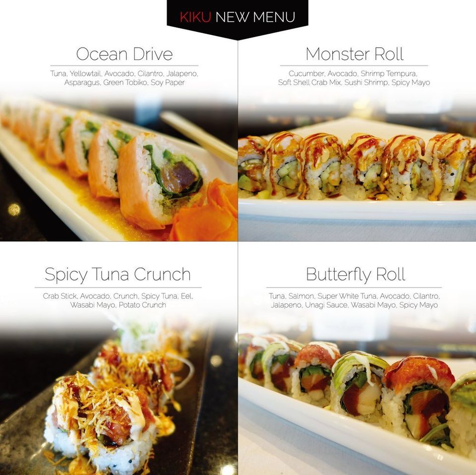 New Menu Kiku Japanese Steak House and Sushi Lounge