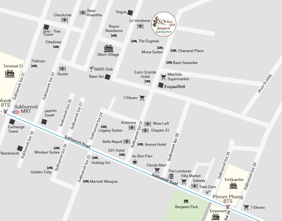 So Thai Spa Bangkok Map