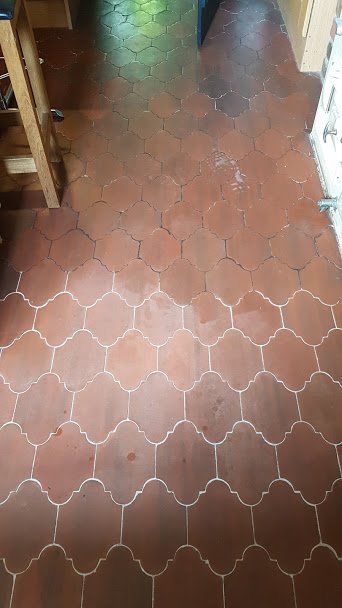 Quarry Tile Floor And Grout Wax Stripping Cleaning Sealing In