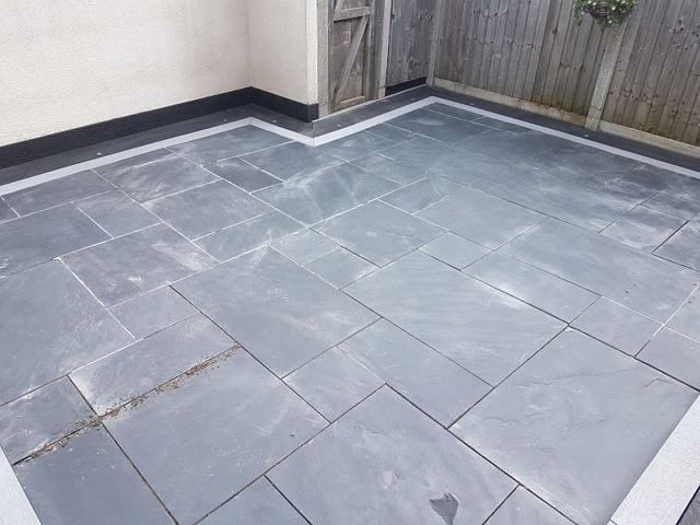 Black Slate Patio Tiles Regrouting Cleaning And Sealing In