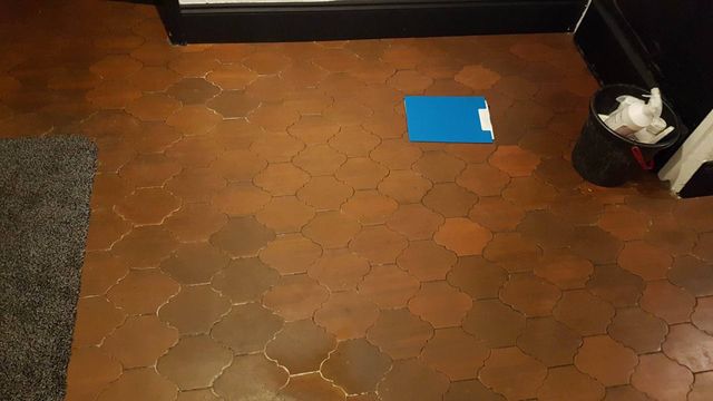 Quarry Tile Floor And Grout Wax Stripping Cleaning Sealing In