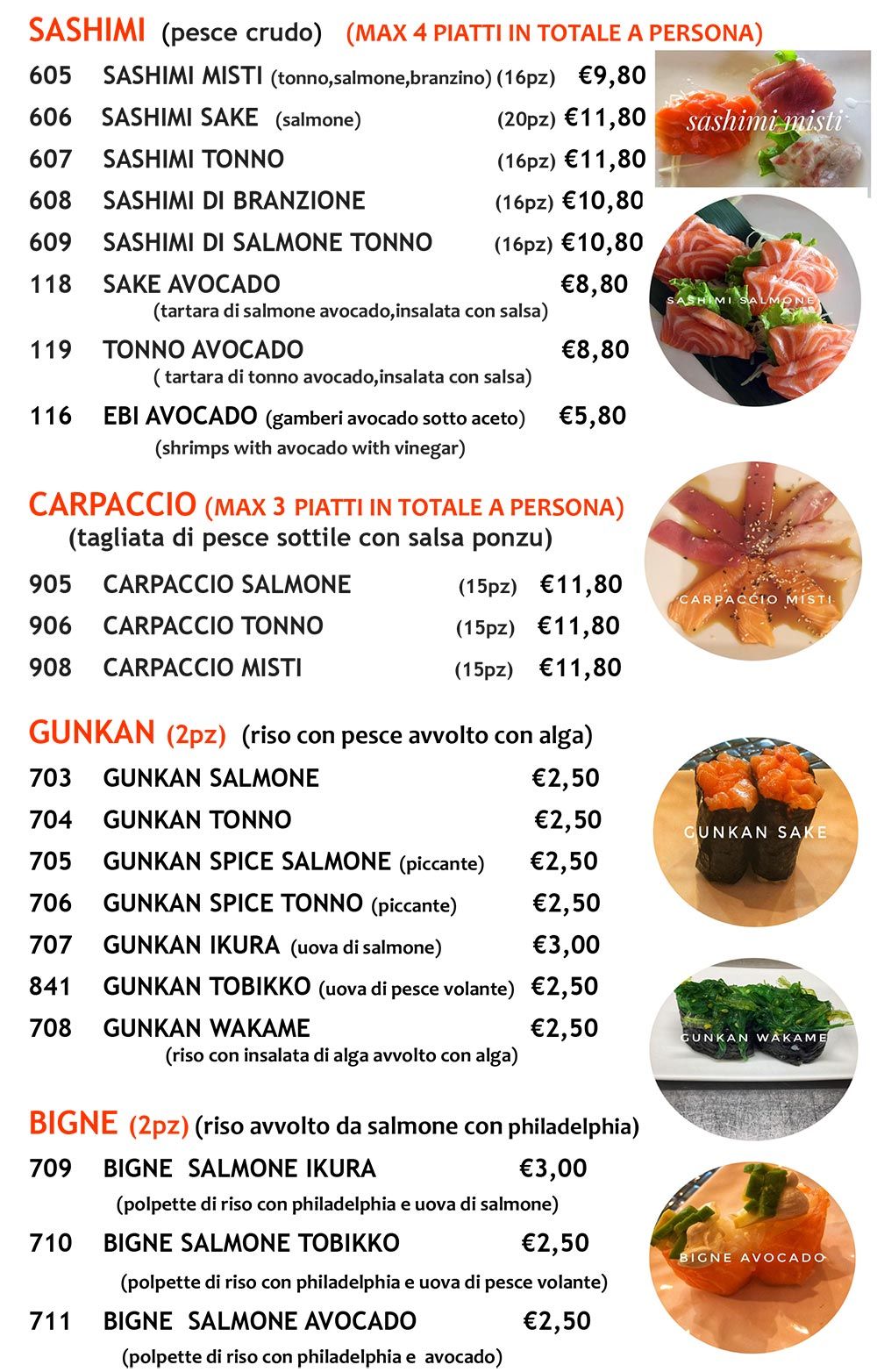 Menù cinese e giapponese da asporto Modena Ristorante Ginger