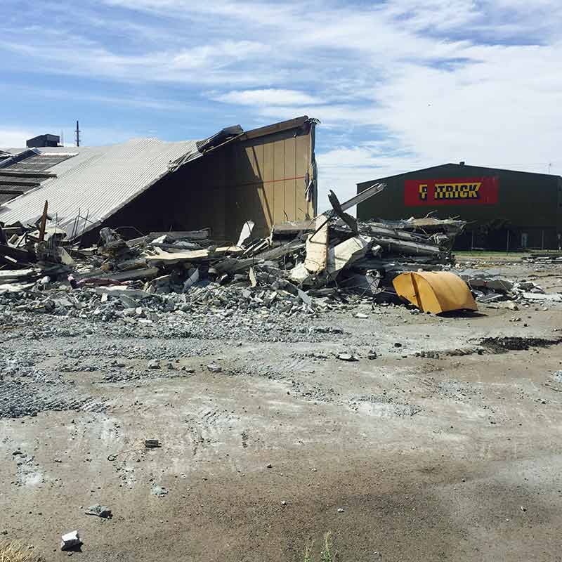 pile of demolition rubble