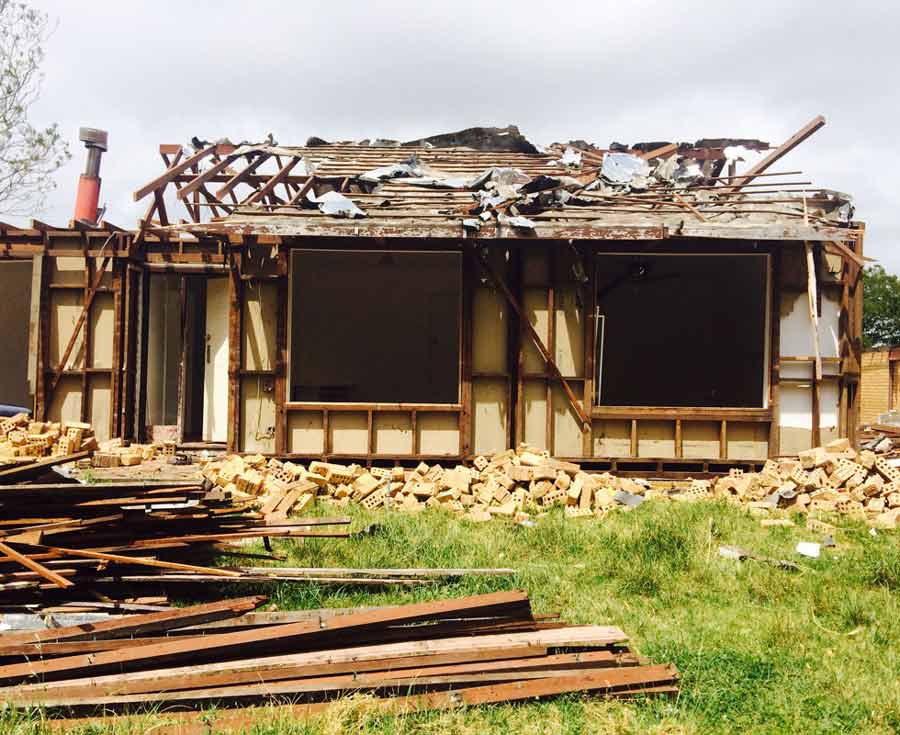 during demolition on house