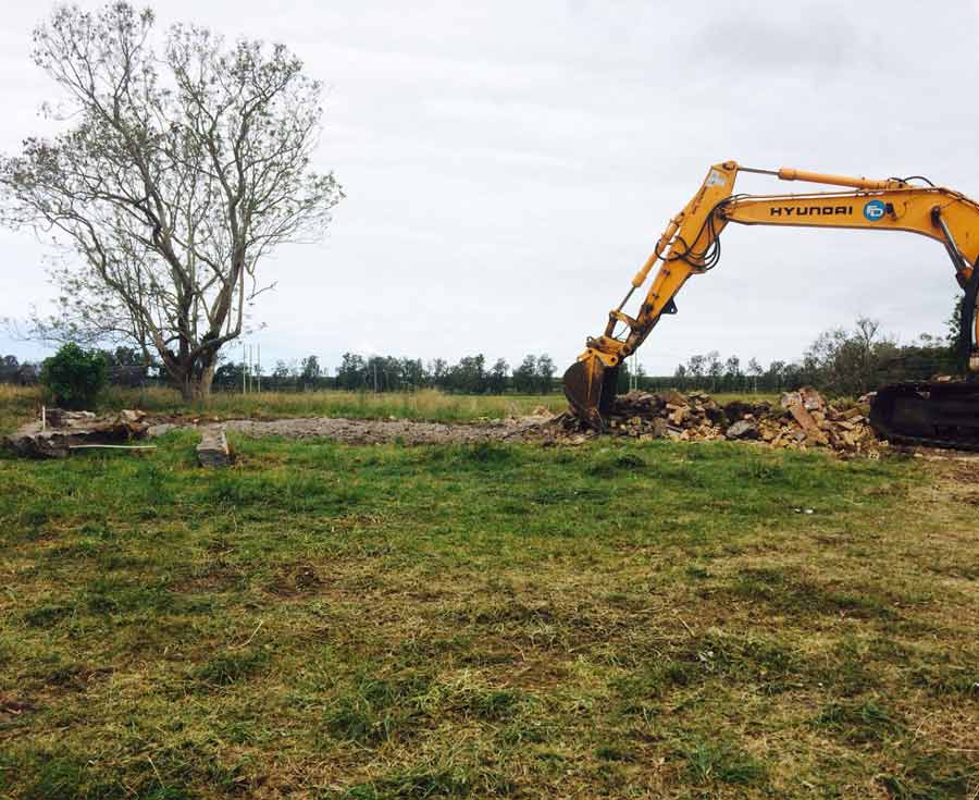 cleaning up demolition