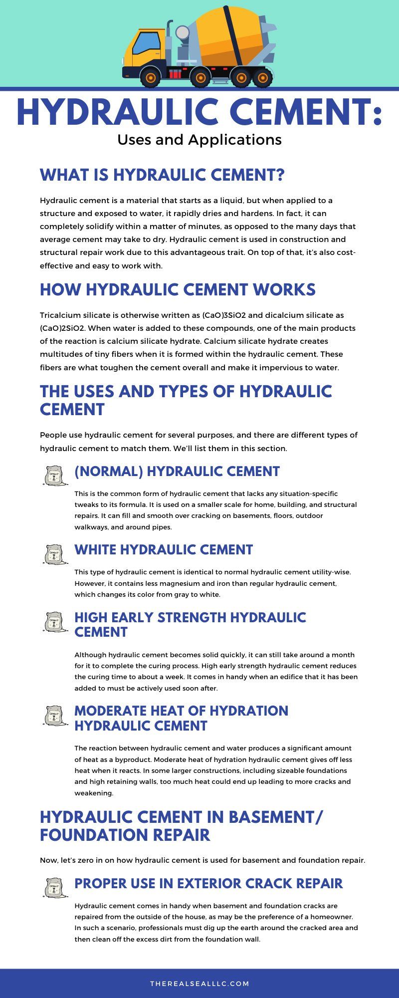 Hydraulic Cement Uses and Applications