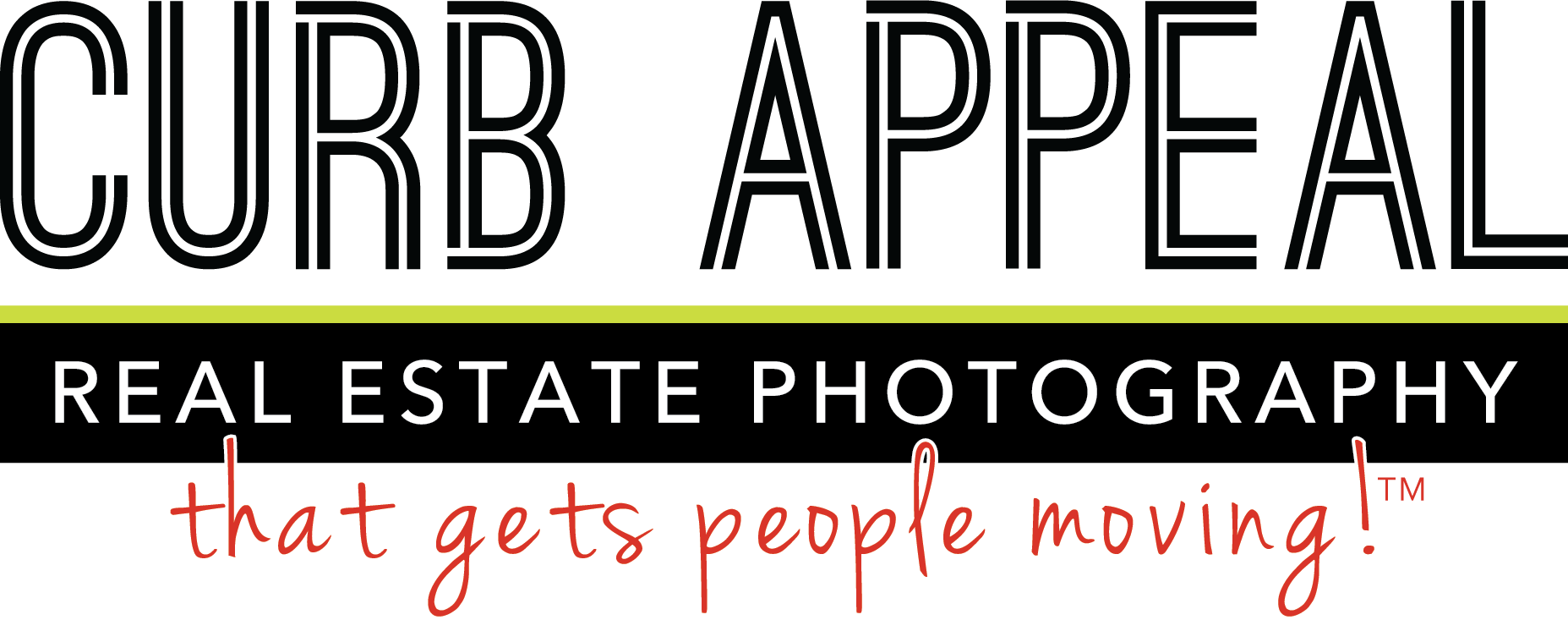 The logo for curb appeal real estate photography that gets people moving