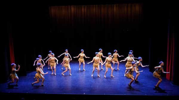 child dancers on stage in formation