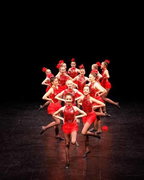 group of dancers in formation