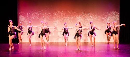 dancers with firework background