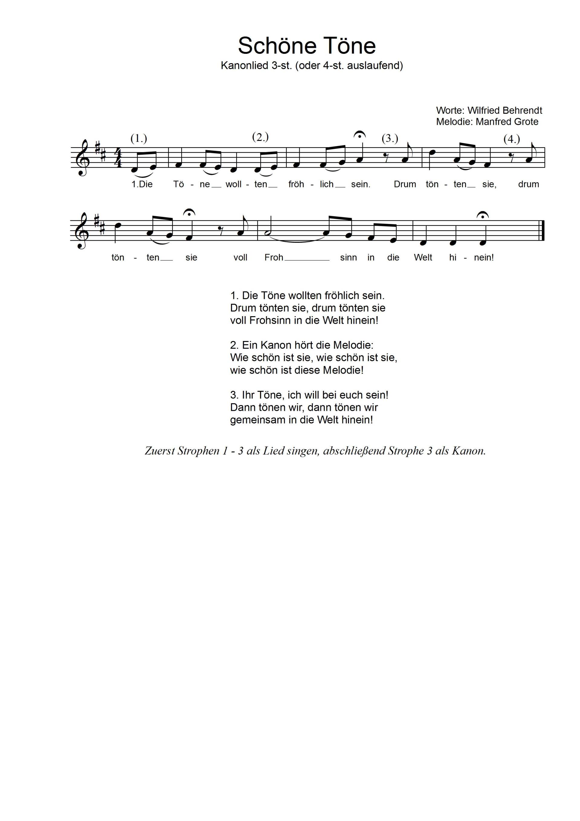 Schöne Töne Chorlieder Wir singen im Chor