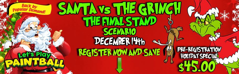 Santa Vs The Grinch Paintball Big Game Lets Play Paintball