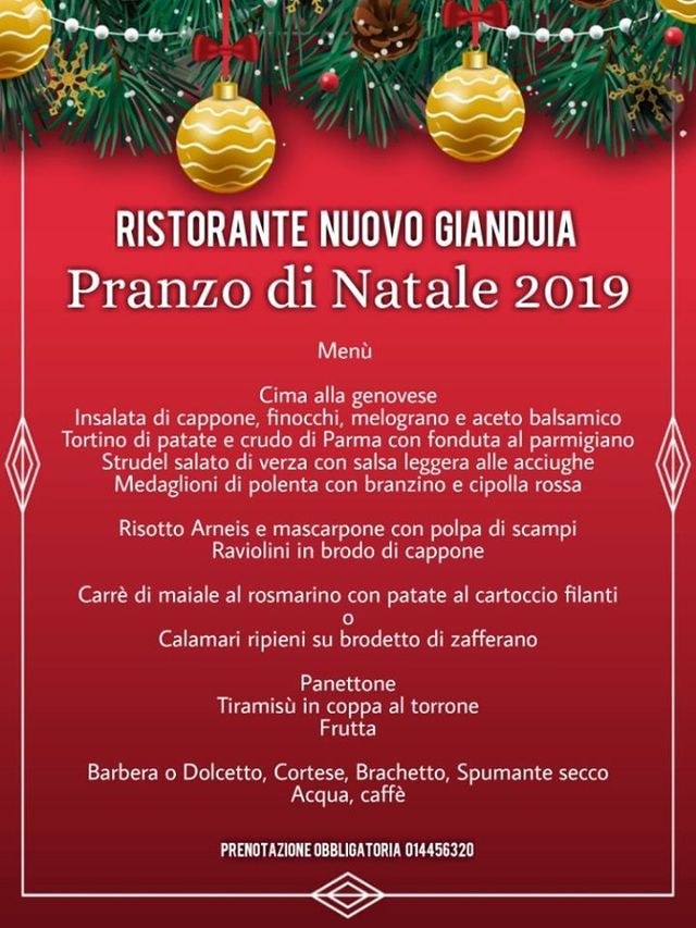 Menu Di Natale Genovese.Menu Per Natale Acqui Terme Al Bar Albergo Nuovo Gianduja