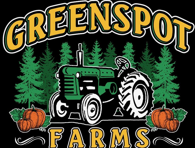 Pumpkin Patch Redlands CA Area, Inland Empire, Pumpkin Farm, Christmas Trees, Wedding Venue Greenspot Farms Logo With Hayride pumpkins and country mountains in background
