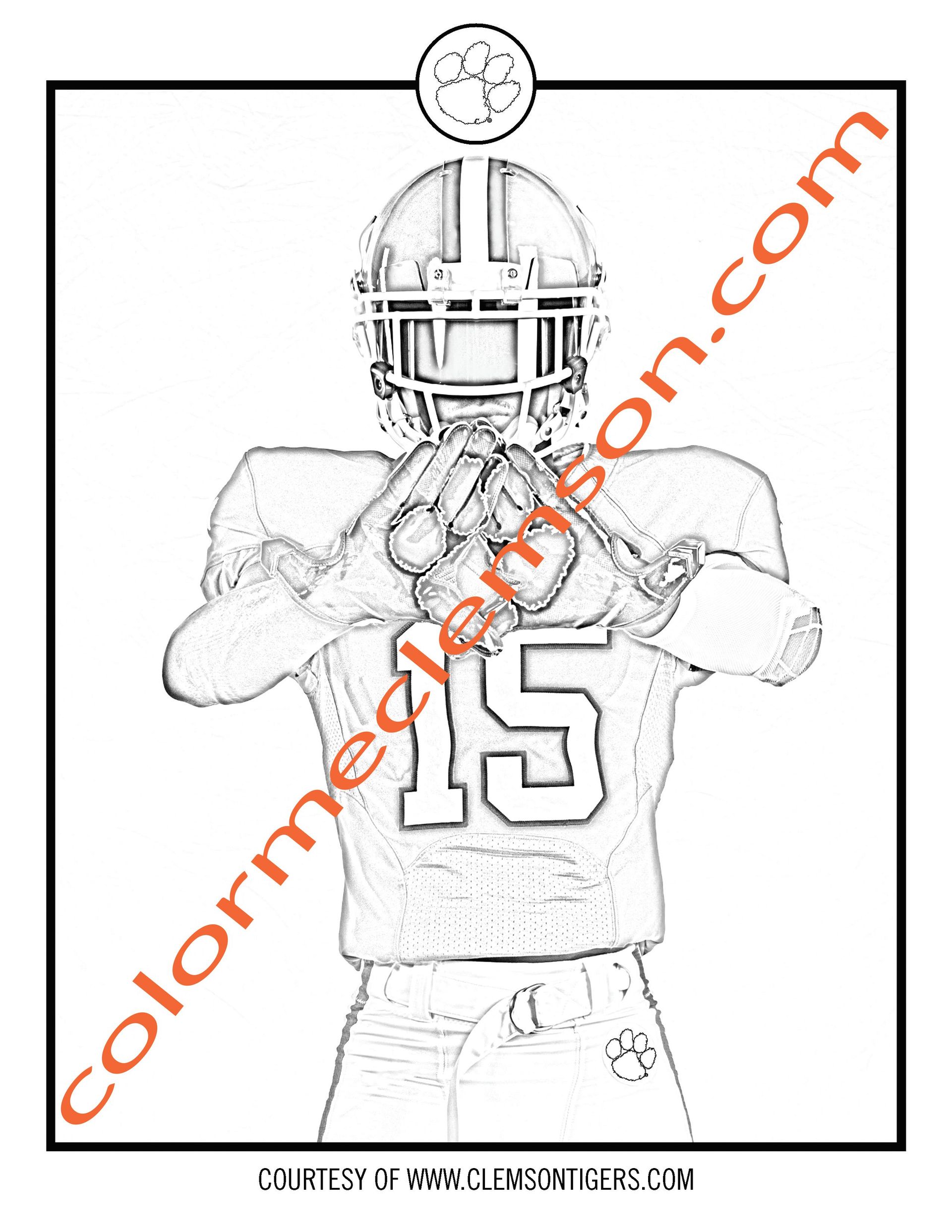 ️Clemson Coloring Page Free Download| Gmbar.co