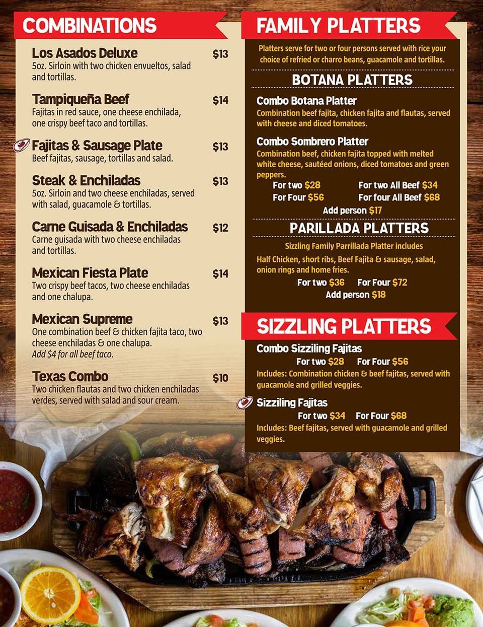 Los Asados Menu