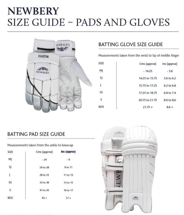 Size Guide Auckland, Durham, Lorimers 4 Cricket