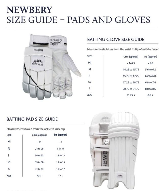 puma cricket pads size guide