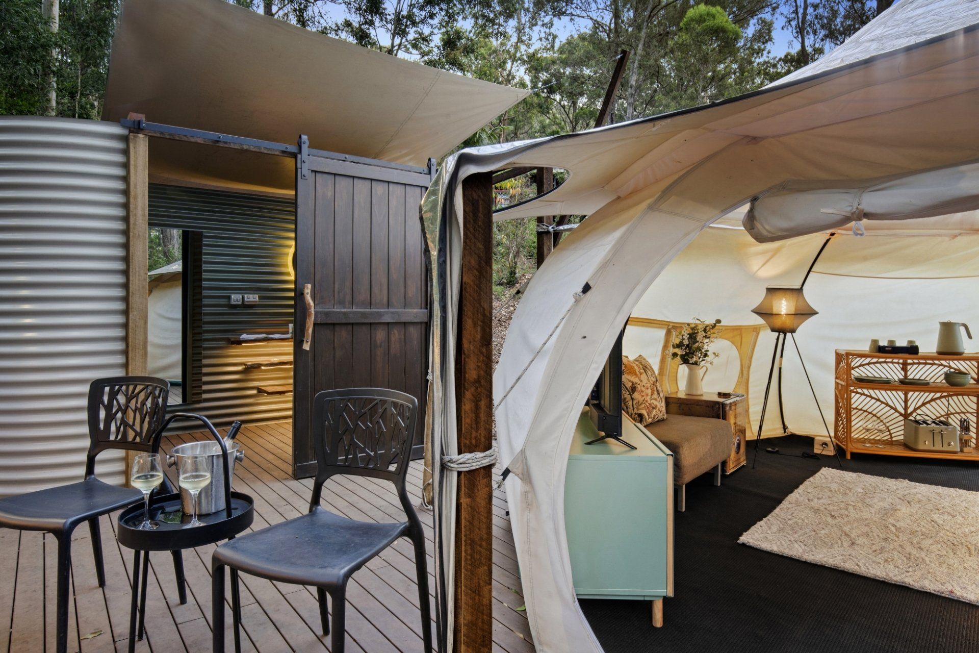 Glamping Mt Tamborine Luxury Lotus Tents Thunderbird Park, QLD
