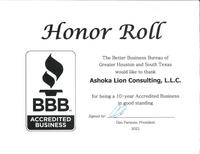 ashoka lion management property houston bbb honor roll recognized team