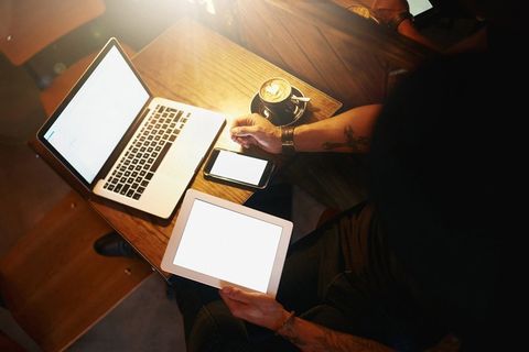 three devices on table