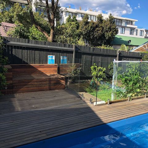 Newly constructed wooden deck