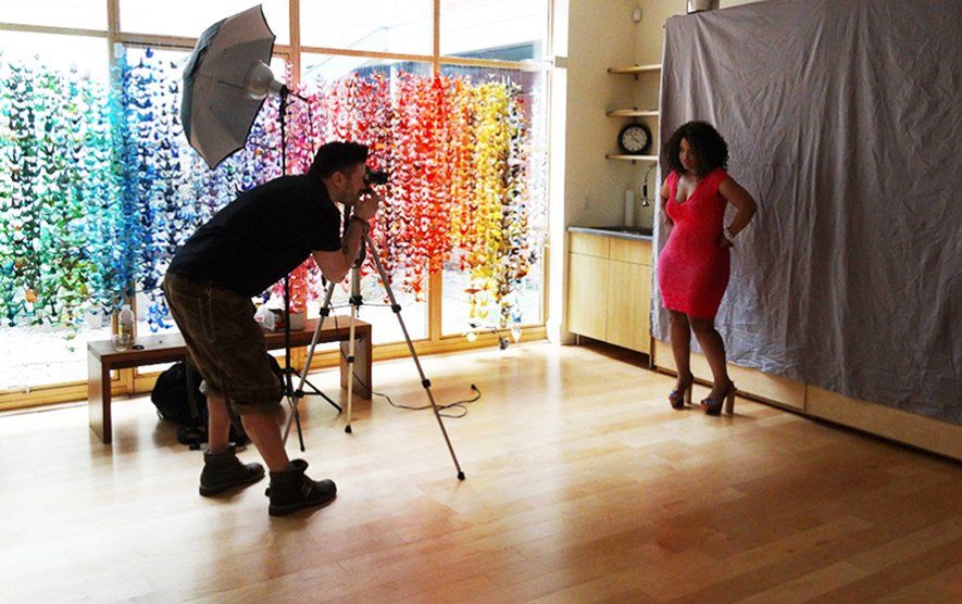 Tim shoots a reference portrait for the Depicted/Connected show