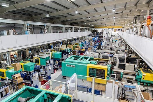 top view of a manufacturing plant