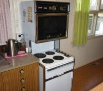 Elevated stove before renovation