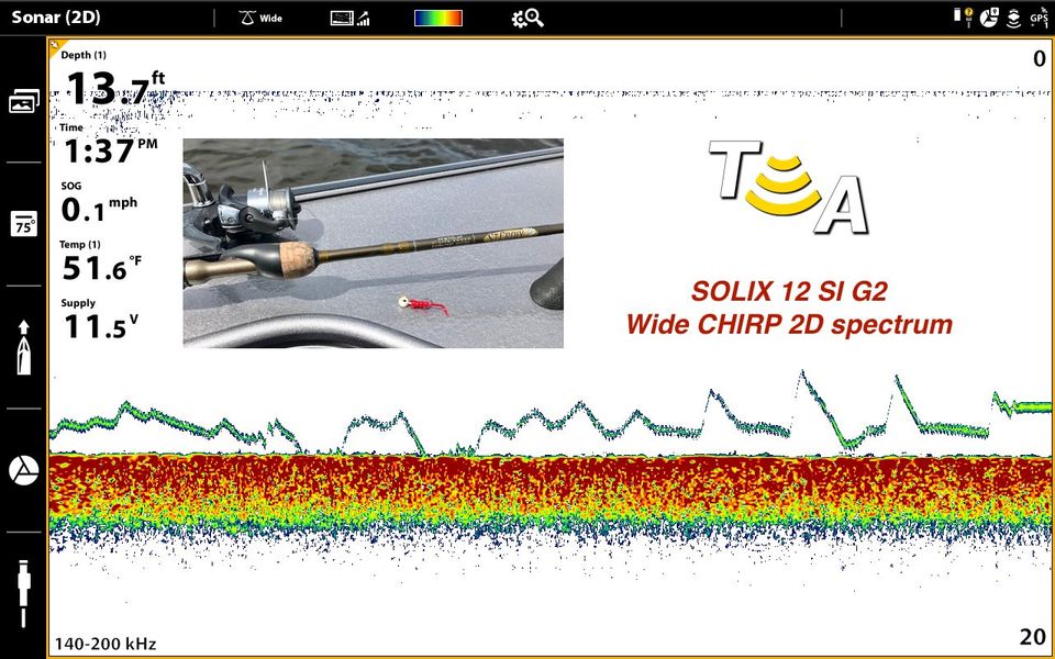 Best sonar frequencies for vertical jigging