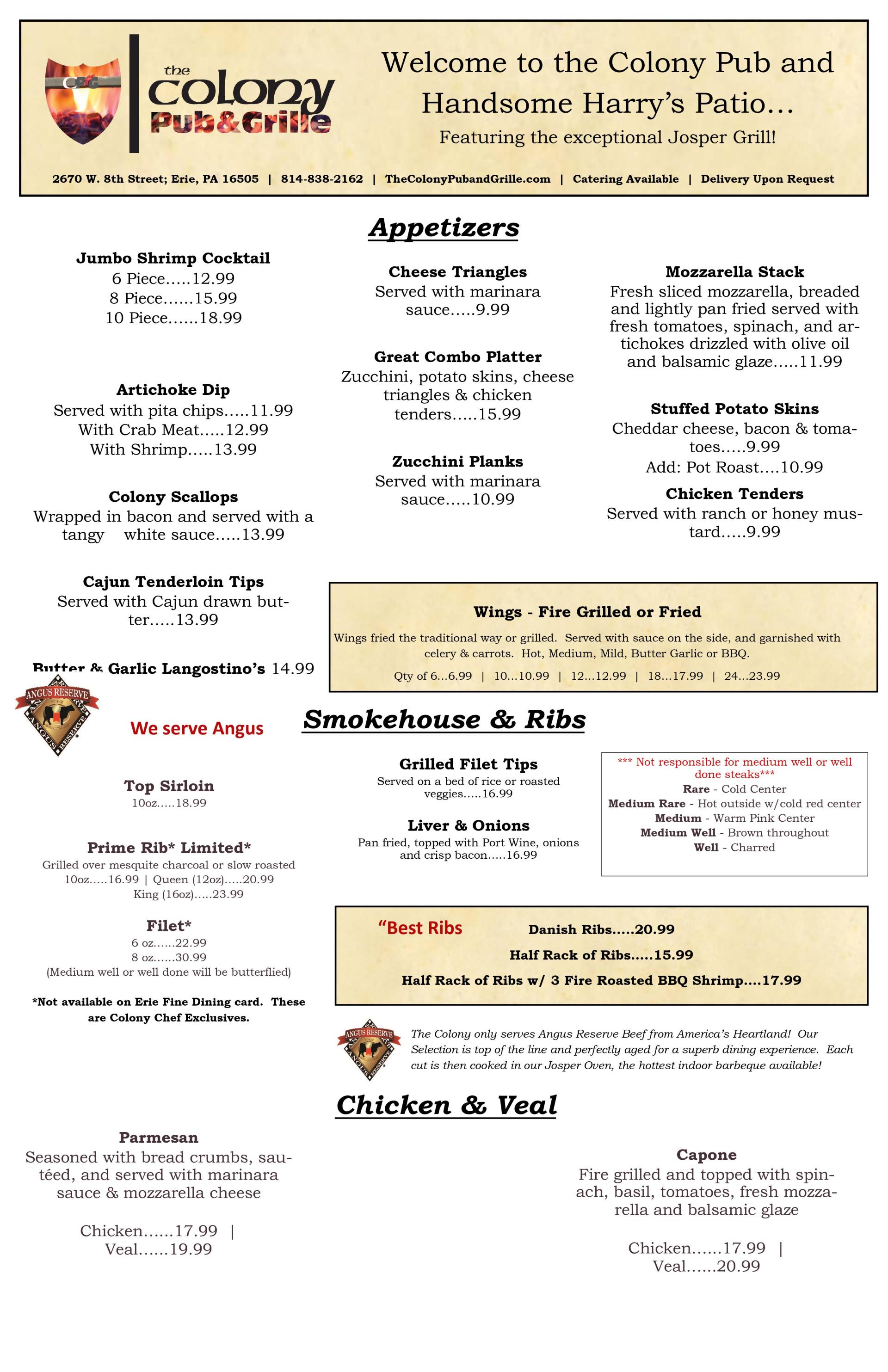 Colony Pub & Grille is a local restaurant in Erie, PA Located near